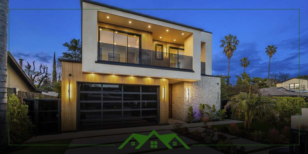 House with modern garage doors