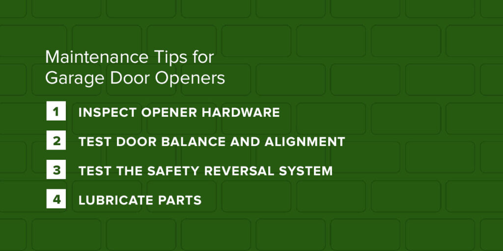 Maintenance tips for garage door openers